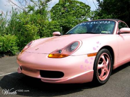 voiture rose